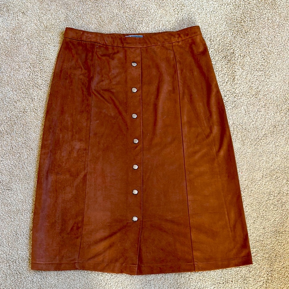 Elegant Brown Button-Down Skirt